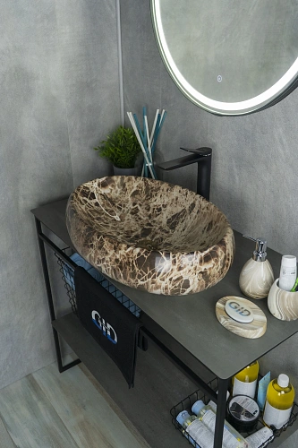 Раковина Gid Mnc168 54409 накладная под камень глянцевая 60x41x15 Раковина Gid Mnc168 54409 накладная под камень глянцевая 60x41x15