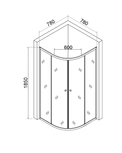 Душевой уголок Agger A01-080MCR/G без поддона 80х80, стекло матовое Душевой уголок Agger A01-080MCR/G без поддона 80х80, стекло матовое