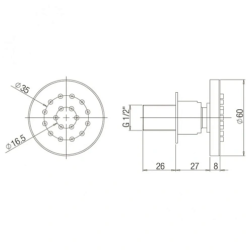 Душевая форсунка Paini 50CR721T Душевая форсунка Paini 50CR721T