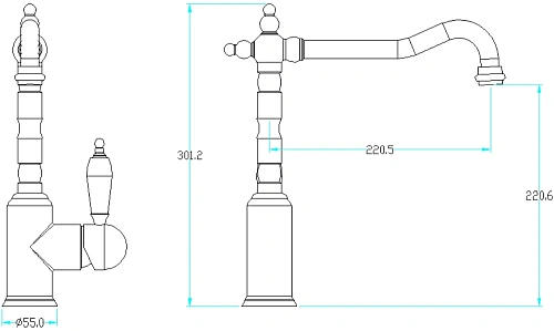 Смеситель для кухни Boheme CRYSTAL 101-CRST бронза Смеситель для кухни Boheme CRYSTAL 101-CRST бронза
