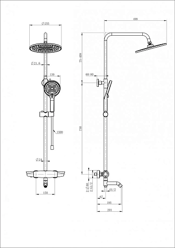 Душевая система Wonzon & Woghand с термостатом, хром (WW-B3031-A2-CR) Душевая система Wonzon & Woghand с термостатом, хром (WW-B3031-A2-CR)