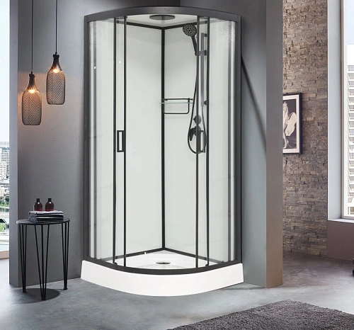 Душевая кабина Frank F410 М Black 110x110 20046 закаленное матовое стекло Душевая кабина Frank F410 М Black 110x110 20046 закаленное матовое стекло