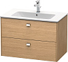 Картинка анонса товара «тумба под раковину duravit brioso br410201052 подвесная 82 см европейский дуб»