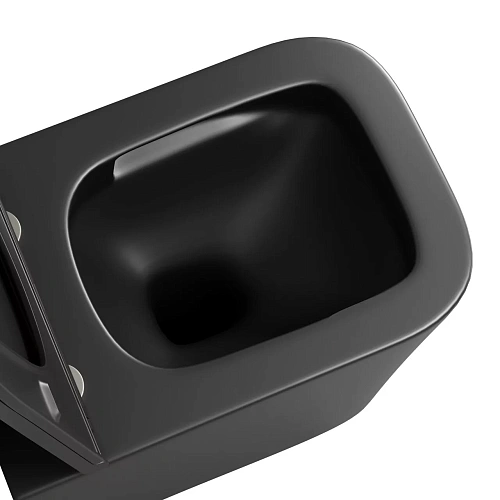 Унитаз подвесной GROSSMAN GR-4441BMSQ 53x36x36,5 черный матовый, безободковый, торнадо с тонкой крышкой Унитаз подвесной GROSSMAN GR-4441BMSQ 53x36x36,5 черный матовый, безободковый, торнадо с тонкой крышкой