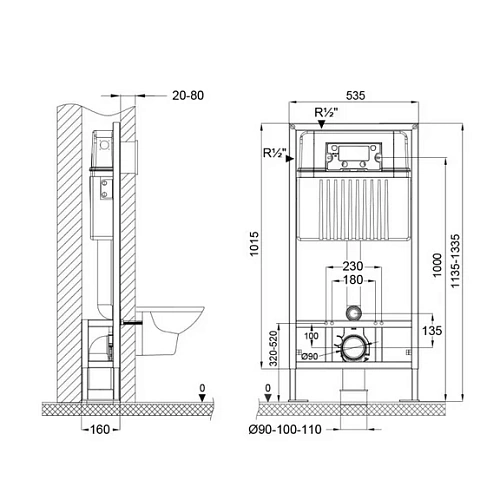 Инсталляция для унитаза BETTOSERB SAVA FREE STANDING SFS40006483 с клавишей смыва BRICKS золото матовое Инсталляция для унитаза BETTOSERB SAVA FREE STANDING SFS40006483 с клавишей смыва BRICKS золото матовое