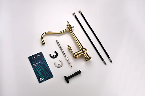 Смеситель для кухни Paulmark Retro золото Re213226-G Смеситель для кухни Paulmark Retro золото Re213226-G