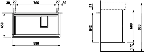 Тумба под раковину Laufen Kartell by Laufen 2 ящика, полка слева, белый матовый 4.0760.8.033.640.1 Тумба под раковину Laufen Kartell by Laufen 2 ящика, полка слева, белый матовый 4.0760.8.033.640.1