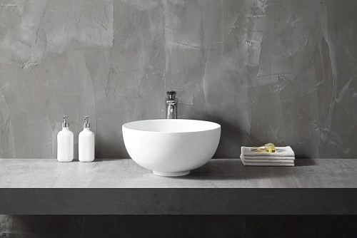 Раковина ABBER Stein AS2617 накладная, белая матовая Раковина ABBER Stein AS2617 накладная, белая матовая