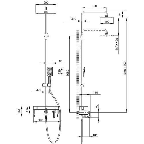 Душевая система Lemark Mista LM6462WG, белый/золото Душевая система Lemark Mista LM6462WG, белый/золото
