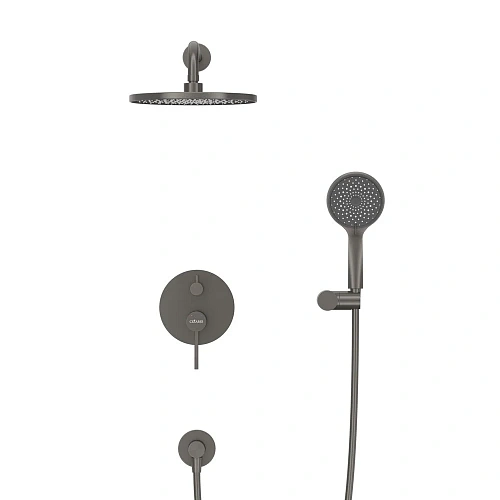 Душевая система CEZARES RELAX-DSET-GM встраиваемая, со шлангом, с держателем, оружейная сталь Душевая система CEZARES RELAX-DSET-GM встраиваемая, со шлангом, с держателем, оружейная сталь