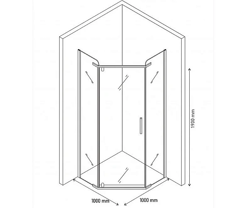 Душевой уголок BERGES SOLO T Black 1000х1000 061110 Душевой уголок BERGES SOLO T Black 1000х1000 061110