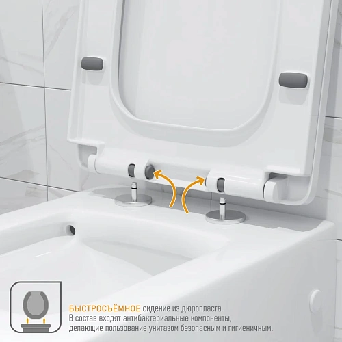 Унитаз напольный GROSSMAN Cristal Cristal 680x370x835 моноблок с толстой крышкой GR-4491 Унитаз напольный GROSSMAN Cristal Cristal 680x370x835 моноблок с толстой крышкой GR-4491