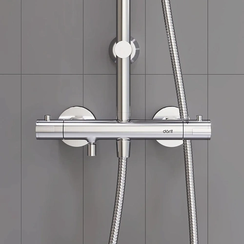 Душевая система Dorff Futura D0710500 с термостатом, хром Душевая система Dorff Futura D0710500 с термостатом, хром
