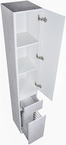 Шкаф-пенал Style Line Атлантика 30 с корзиной, Люкс бетон крем, PLUS СС-00002277 Шкаф-пенал Style Line Атлантика 30 с корзиной, Люкс бетон крем, PLUS СС-00002277