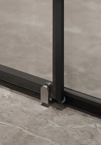 Душевая дверь Timo TD-150/03F-6, раздвижная 1950x1500, профиль черный, стекло матовое 6 мм Душевая дверь Timo TD-150/03F-6, раздвижная 1950x1500, профиль черный, стекло матовое 6 мм