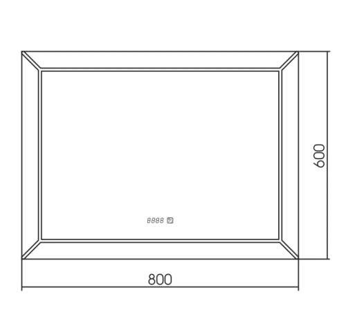 Зеркало SILVER MIRRORS 800x600 часы, сенсорный выключатель VOLL (ФР-00001399) Зеркало SILVER MIRRORS 800x600 часы, сенсорный выключатель VOLL (ФР-00001399)