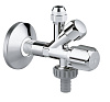 Картинка анонса товара «вентиль угловой grohe комбинированный 1/2″-3/8″ для подключения смесителей, хром (22035000)»