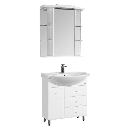 Зеркальный шкаф Aquaton Эмили 80 белый 1A002702EM010 Зеркальный шкаф Aquaton Эмили 80 белый 1A002702EM010