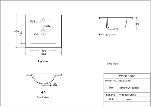 Раковина Aquanet Flow 50 00347428 Раковина Aquanet Flow 50 00347428