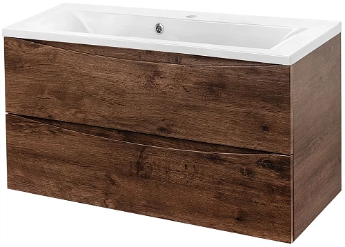 Тумба под раковину Vincea Mia 900 подвесная, 2 выкатных ящика soft close, R.Wood VMC-2MA900RW Тумба под раковину Vincea Mia 900 подвесная, 2 выкатных ящика soft close, R.Wood VMC-2MA900RW