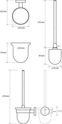 Ершик для унитаза Bemeta DARK 104113010 Ершик для унитаза Bemeta DARK 104113010