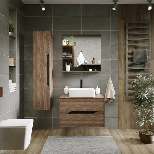 Шкаф-пенал GROSSMAN ЛАЙФ-32 см универсальный винтажное дерево темное/графит 303202 Шкаф-пенал GROSSMAN ЛАЙФ-32 см универсальный винтажное дерево темное/графит 303202