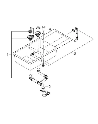 Кухонная мойка GROHE K500 с 2 чашами, 1160 x 500 мм, черный гранит (31647AP0) Кухонная мойка GROHE K500 с 2 чашами, 1160 x 500 мм, черный гранит (31647AP0)