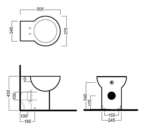Унитаз приставной HATRIA YOU&ME YXZ701 Унитаз приставной HATRIA YOU&ME YXZ701