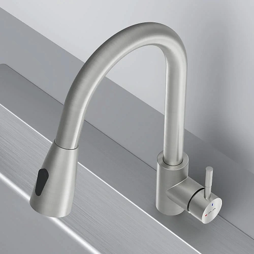 Смеситель для кухни AM.PM X-Joy S F85B07511 с вытягивающимся изливом, сатин Смеситель для кухни AM.PM X-Joy S F85B07511 с вытягивающимся изливом, сатин