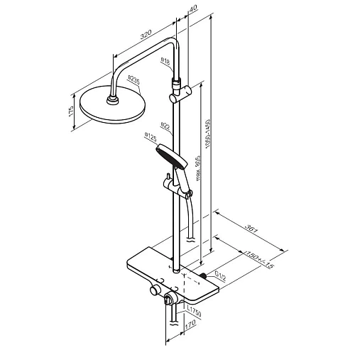 Душевая система Damixa Apollo 947760000 хром Душевая система Damixa Apollo 947760000 хром