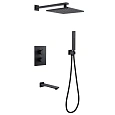 Душевая система ABBER Weiss Insel AF8050B скрытого монтажа с изливом, термостат, черная матовая Душевая система ABBER Weiss Insel AF8050B скрытого монтажа с изливом, термостат, черная матовая