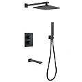Душевая система ABBER Weiss Insel AF8050B скрытого монтажа с изливом, термостат, черная матовая Душевая система ABBER Weiss Insel AF8050B скрытого монтажа с изливом, термостат, черная матовая