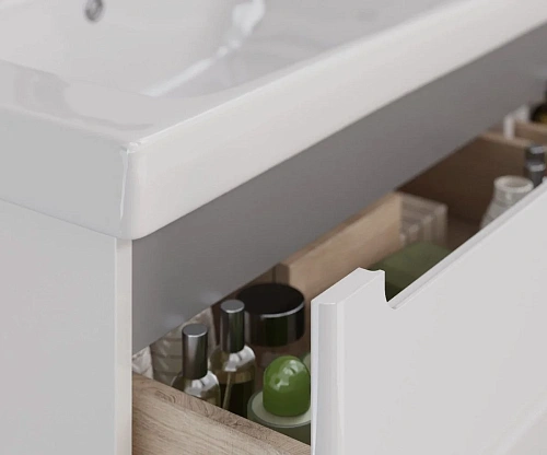 Тумба под раковину Lemark BUNO 125 см подвесная/напольная, серый/белый LM04B125T Тумба под раковину Lemark BUNO 125 см подвесная/напольная, серый/белый LM04B125T