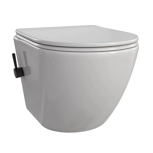 Унитаз подвесной Taliente Amato белый, с крышкой микролифт, с черным смесителем биде AM25010+SMnero Унитаз подвесной Taliente Amato белый, с крышкой микролифт, с черным смесителем биде AM25010+SMnero