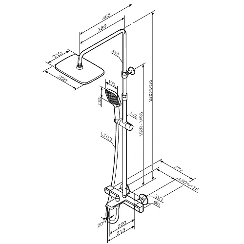 Душевая система AM.PM Func F078F500 с термостатом хром Душевая система AM.PM Func F078F500 с термостатом хром
