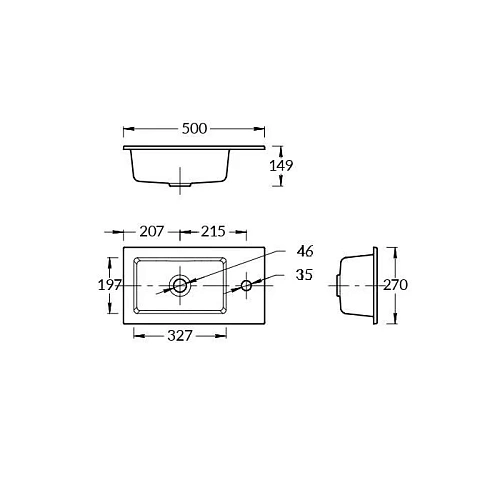 Раковина Kerama Marazzi LATO встраиваемая сверху 50, белая глянцевая LA.wb.50 Раковина Kerama Marazzi LATO встраиваемая сверху 50, белая глянцевая LA.wb.50