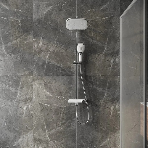 Душевая система GROSSMAN Alba 500.K35.06.100/000 хром с белым Душевая система GROSSMAN Alba 500.K35.06.100/000 хром с белым