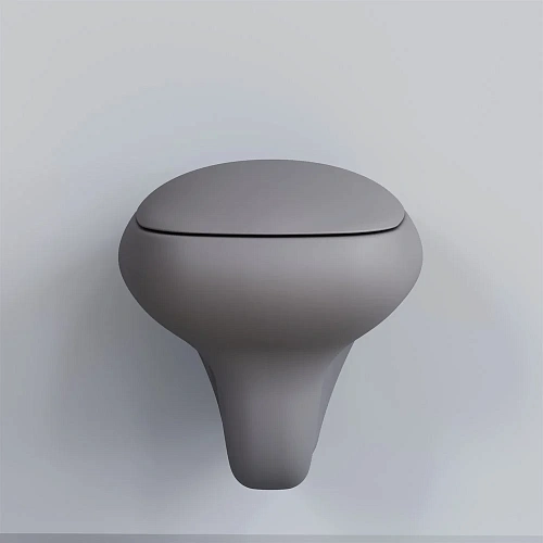 Унитаз подвесной Diamond 123T20301R (530x405x375) матовый серый безободковый без сиденья Унитаз подвесной Diamond 123T20301R (530x405x375) матовый серый безободковый без сиденья