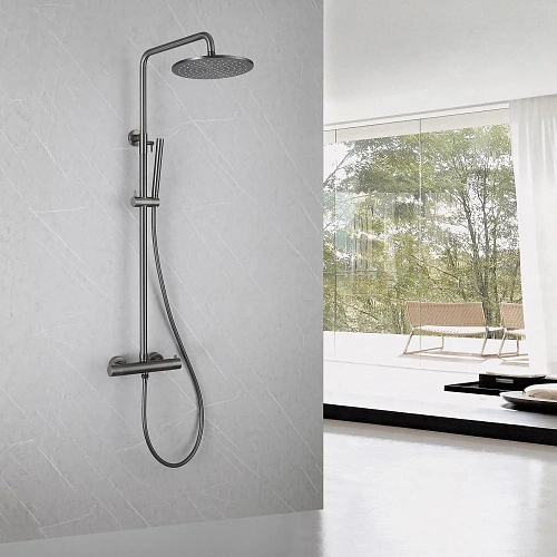 Душевая система ABBER Wasser Kreis AF8160NG с термостатом без излива, никель Душевая система ABBER Wasser Kreis AF8160NG с термостатом без излива, никель