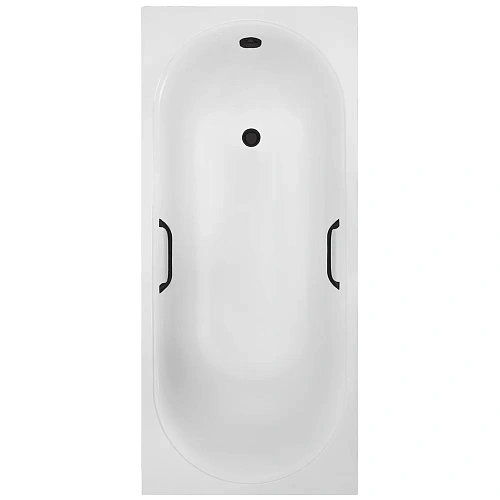 Ванна из искусственного камня Delice Dolce 170х70 DLR330058RB-G глянцевая с черными ручками Ванна из искусственного камня Delice Dolce 170х70 DLR330058RB-G глянцевая с черными ручками