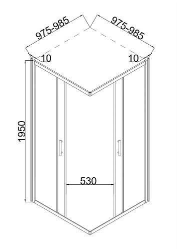Душевой уголок Taliente 100x100x195см, квадратный, раздвижной, прозр.стекло 6мм, хром.профиль TA-10102-1CP Душевой уголок Taliente 100x100x195см, квадратный, раздвижной, прозр.стекло 6мм, хром.профиль TA-10102-1CP