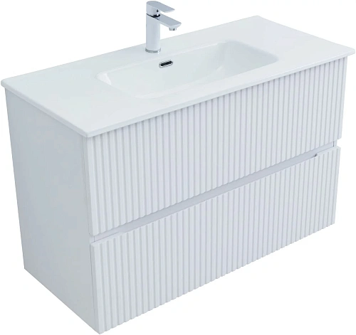 Тумба под раковину Aquanet Джейн 100 белый матовый 00313288 напольная/подвесная Тумба под раковину Aquanet Джейн 100 белый матовый 00313288 напольная/подвесная