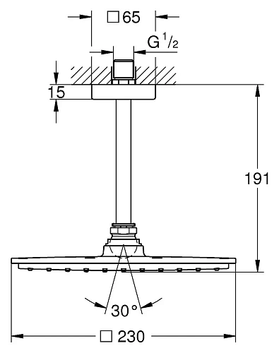 Верхний душ GROHE Rainshower Allure, диаметр 210 мм, Кронштейн верхнего душа, хром (26055000) Верхний душ GROHE Rainshower Allure, диаметр 210 мм, Кронштейн верхнего душа, хром (26055000)