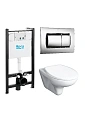 Комплект Roca Mateo Pack 893100010 Унитаз подвесной , инсталляция , кнопка смыва , сиденье Комплект Roca Mateo Pack 893100010 Унитаз подвесной , инсталляция , кнопка смыва , сиденье