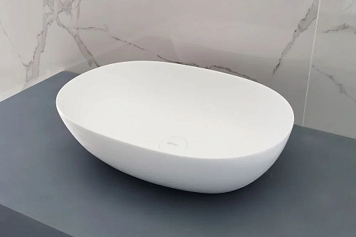 Раковина ABBER Stein AS2636 накладная, белая матовая Раковина ABBER Stein AS2636 накладная, белая матовая