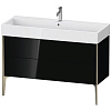 Картинка анонса товара «тумба под раковину duravit xviu xv45380b140 напольная 118 см черный глянцевый»