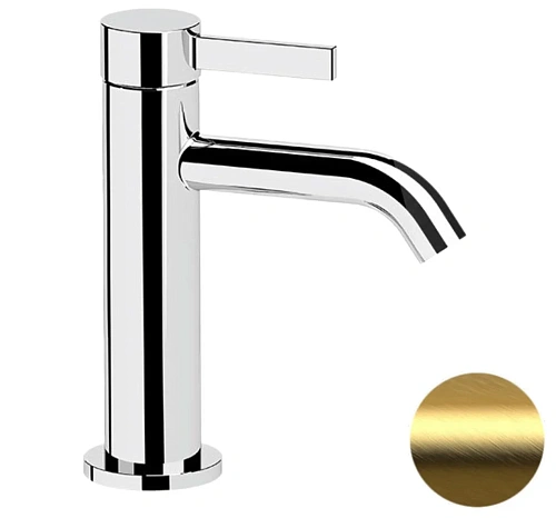 Смеситель для раковины Remer Metrica MC12BG, золото брашированное Смеситель для раковины Remer Metrica MC12BG, золото брашированное