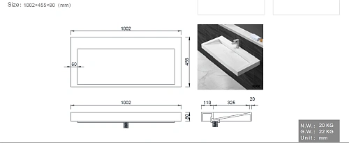 Столешница Armadi Art FLAT 100см 859-100 Столешница Armadi Art FLAT 100см 859-100