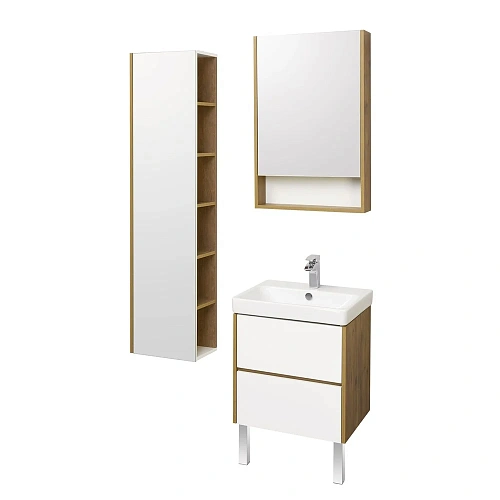 Тумба под раковину Aquaton Сканди 55 белая, дуб рустикальный 1A251701SDZ90 Тумба под раковину Aquaton Сканди 55 белая, дуб рустикальный 1A251701SDZ90