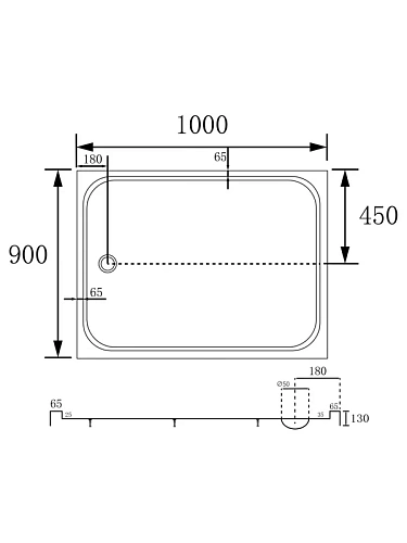 Душевой поддон ABBER AD3C109 100х90 прямоугольный, акриловый, белый Душевой поддон ABBER AD3C109 100х90 прямоугольный, акриловый, белый